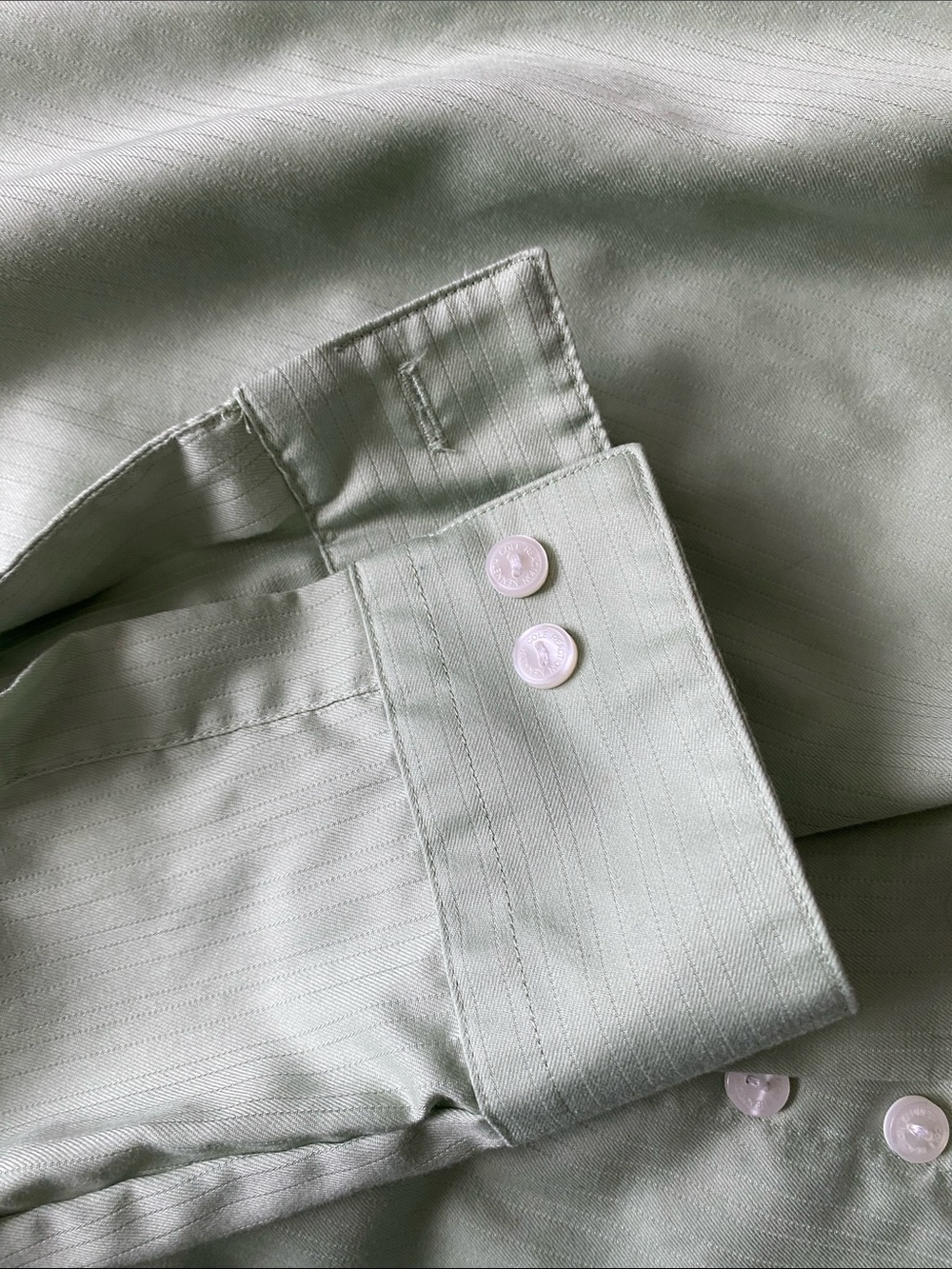 Kenneth Cole Reaction Pale Green Long-Sleeve Button-Up Shirt 16 32-33 - Picture 7 of 7